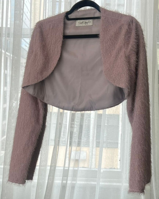 Bridal Bolero - Dusty Pink Stretch Knit : Only One available, Size 10