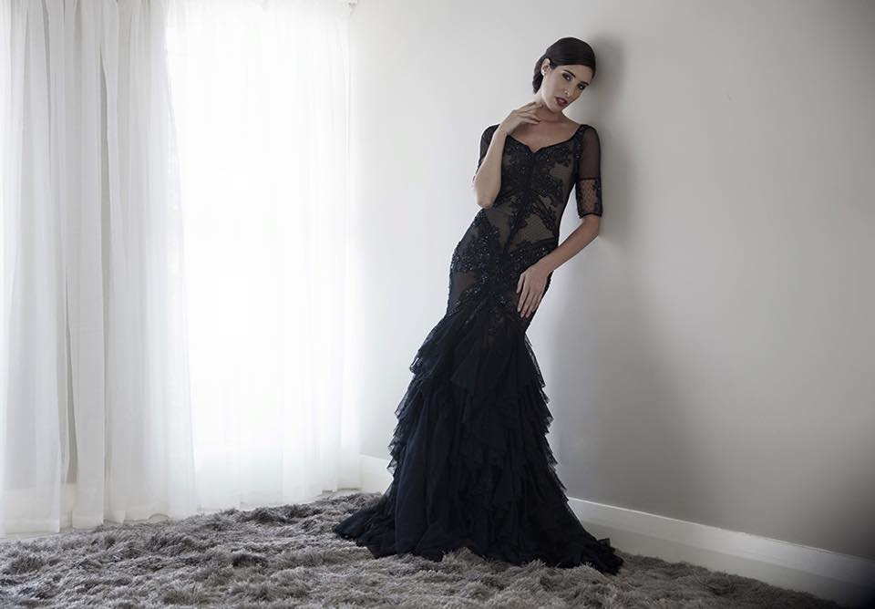 Black Lace Fitted Dress