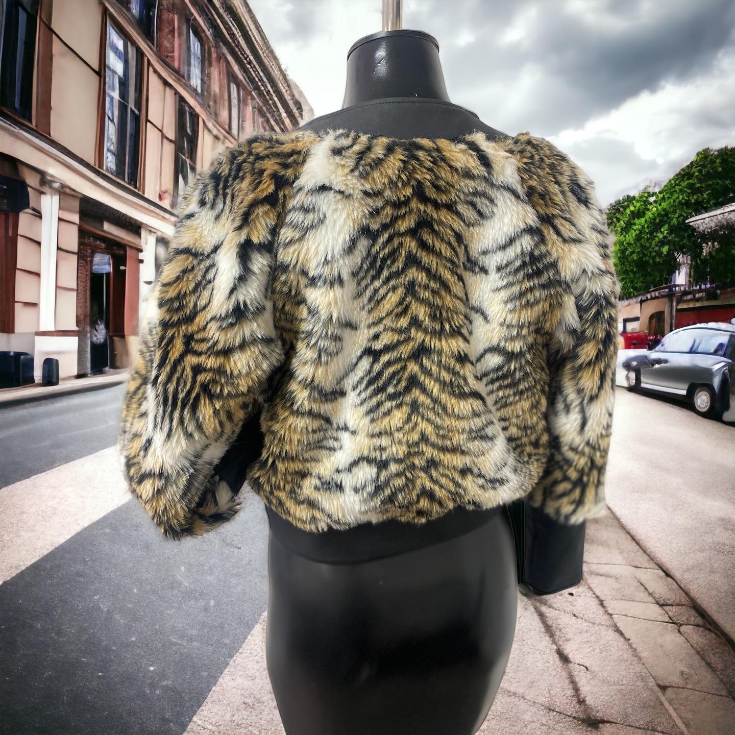 Brown faux fur Tiger jacket