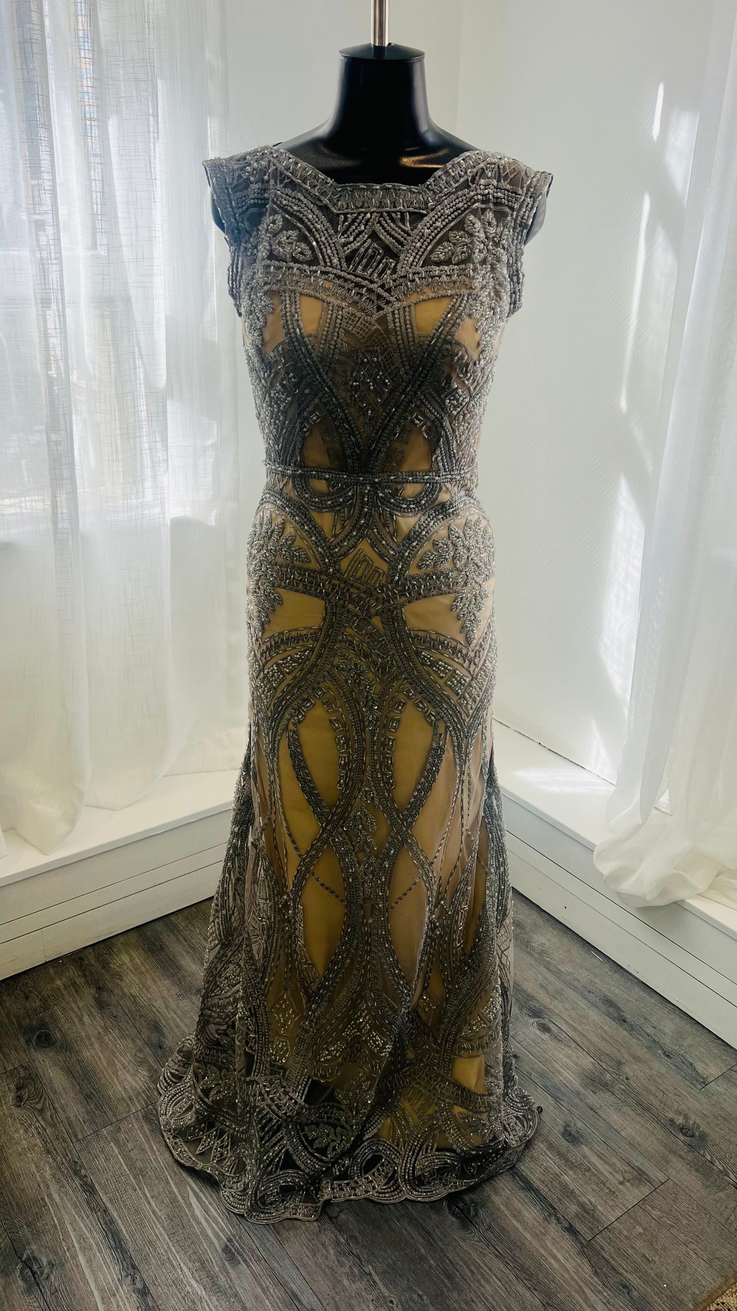 Silver Fully Beaded Dress