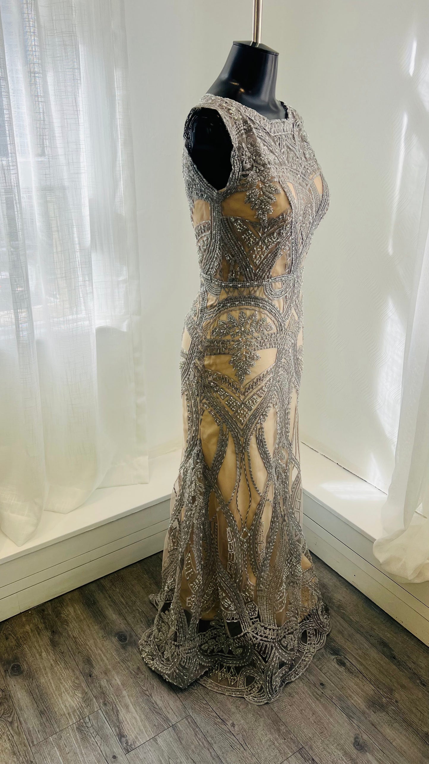 Silver Fully Beaded Dress