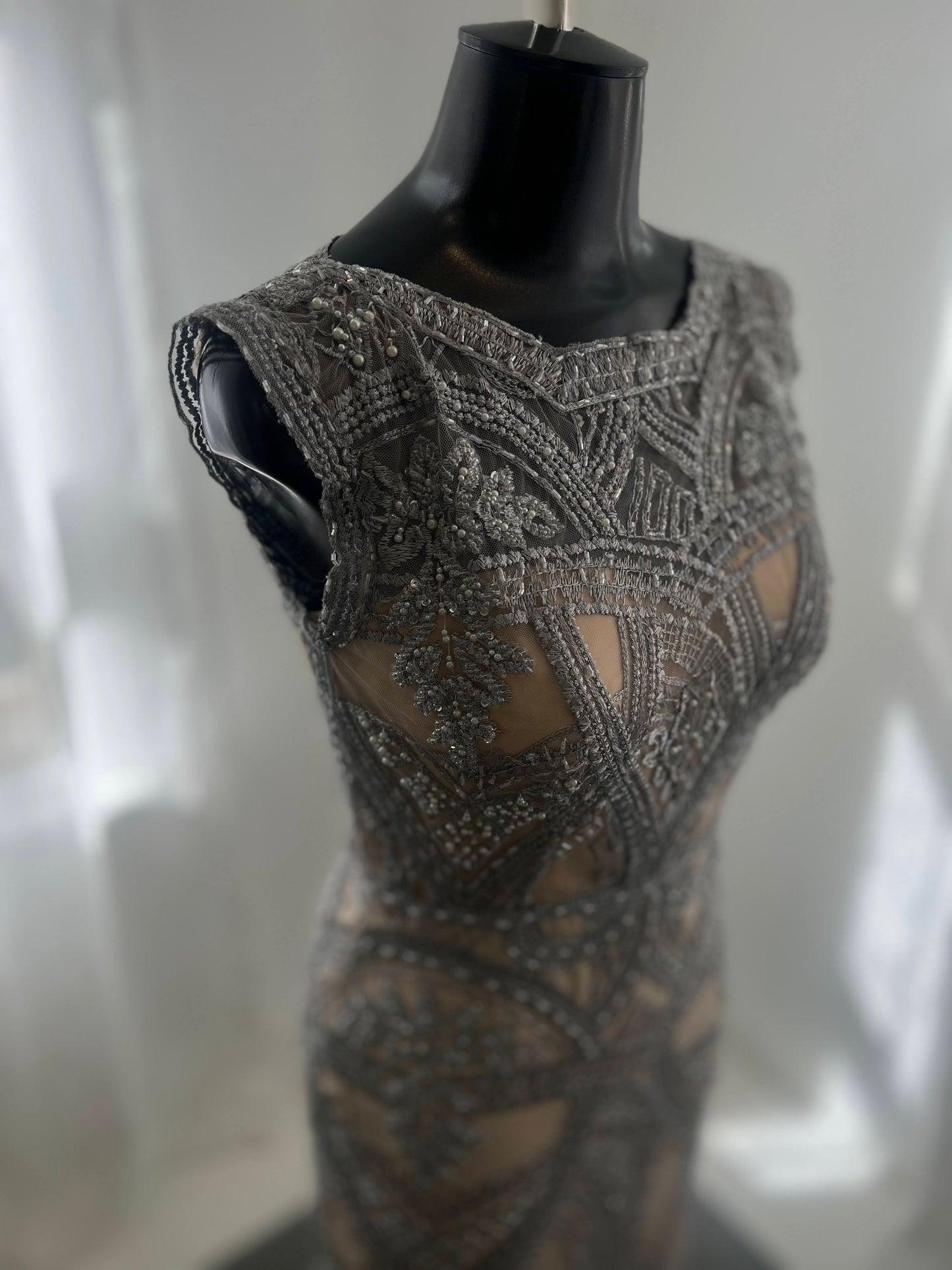 Silver Fully Beaded Dress