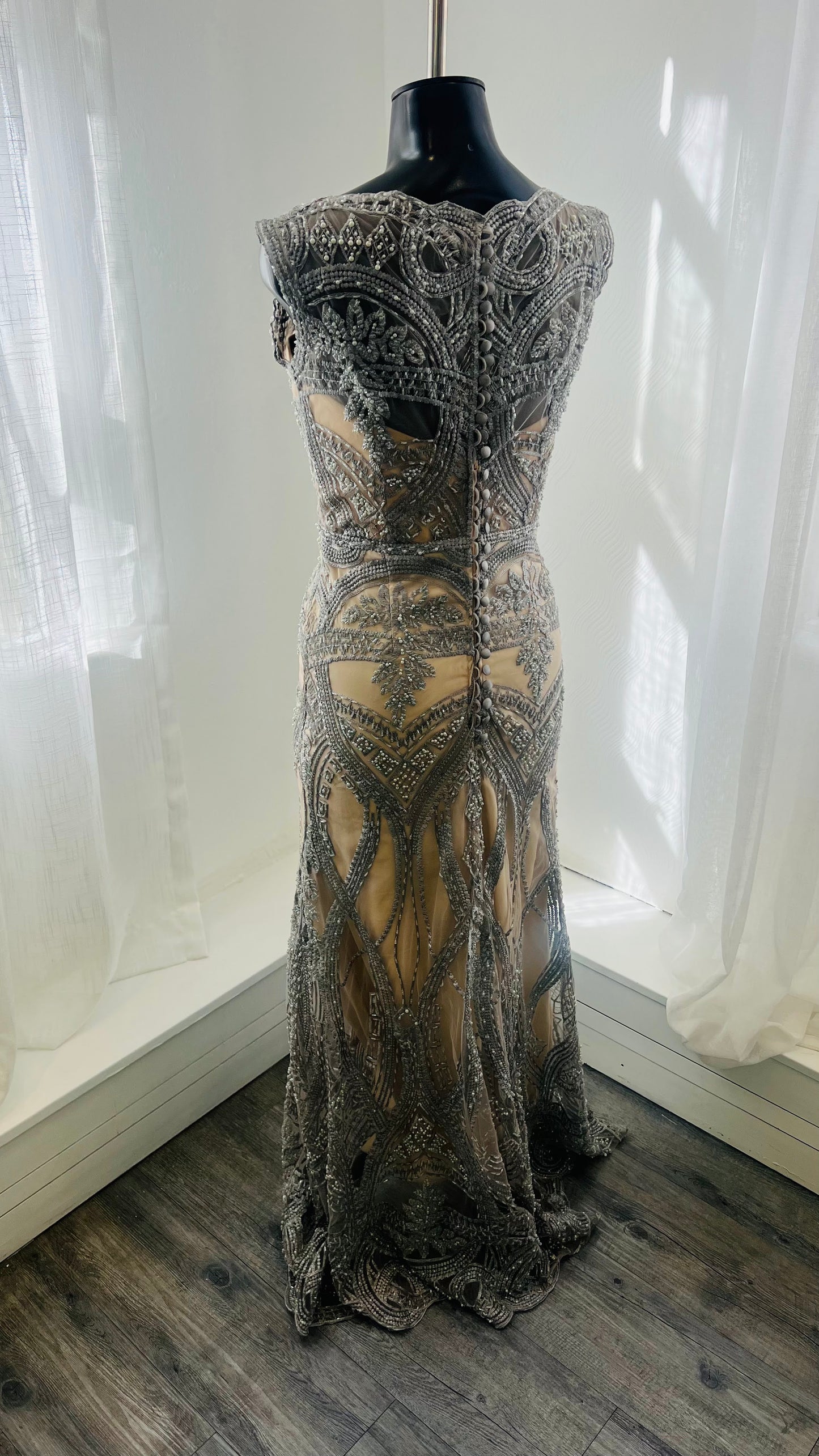 Silver Fully Beaded Dress