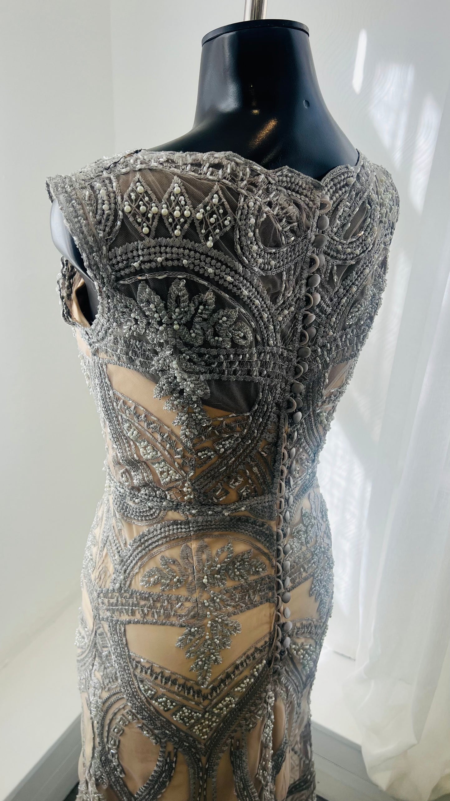 Silver Fully Beaded Dress