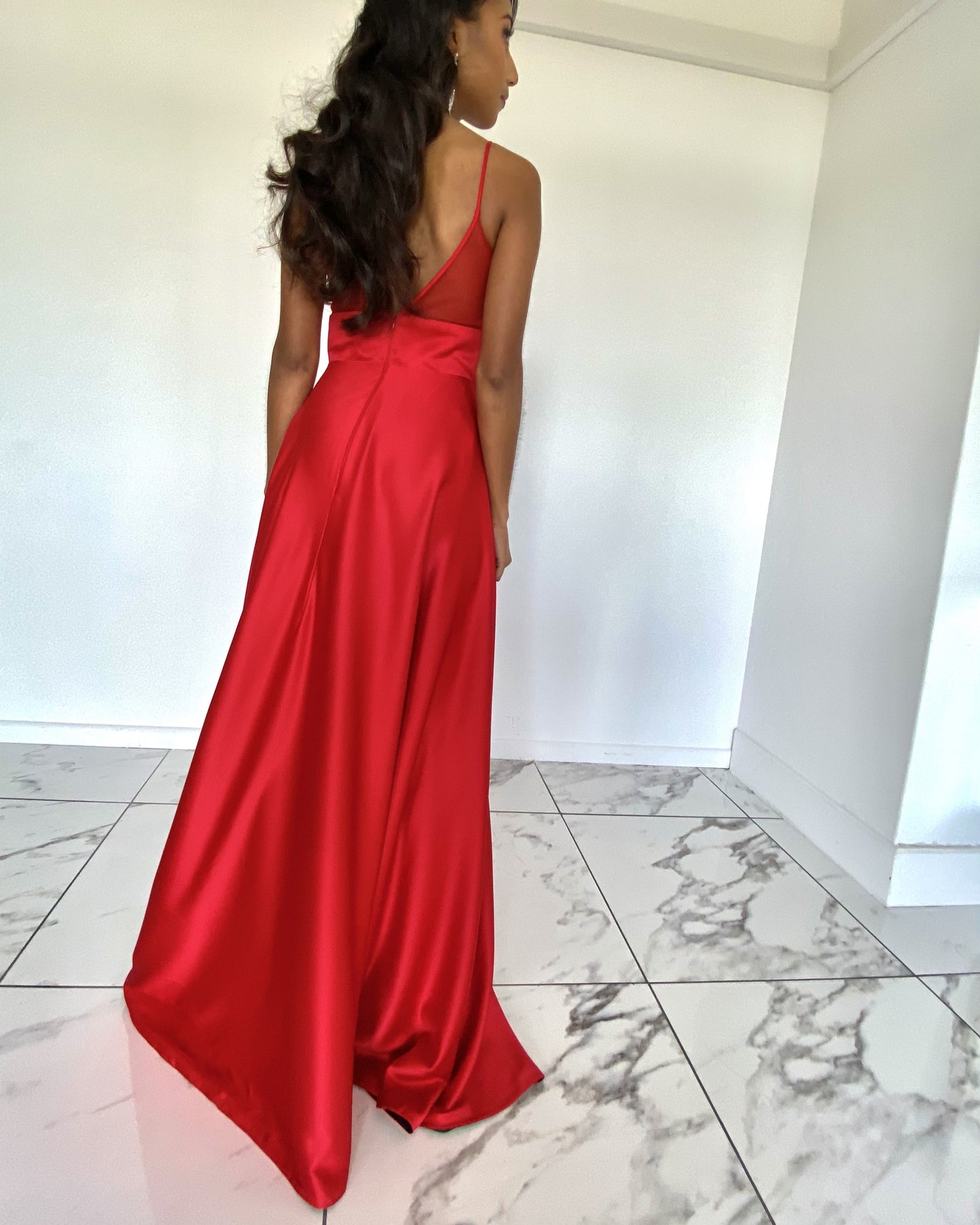 Red Satin Dress