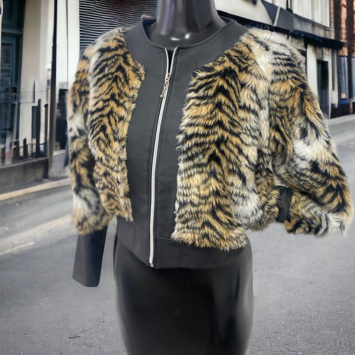 Brown faux fur Tiger jacket