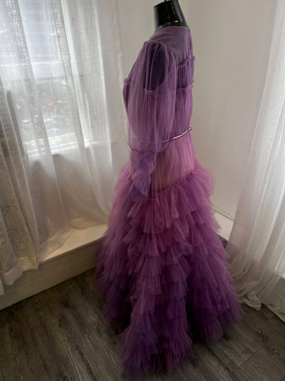 Lavender Long Sleeve Tulle Dress