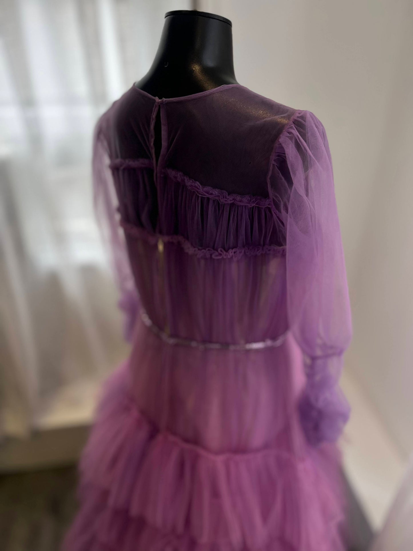 Lavender Long Sleeve Tulle Dress