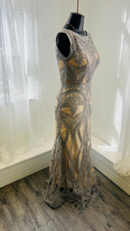 Silver Fully Beaded Dress