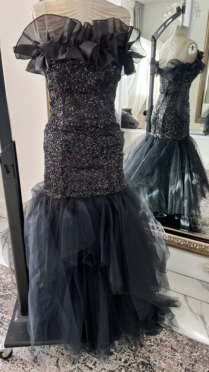Black Sequin and Tulle Dress