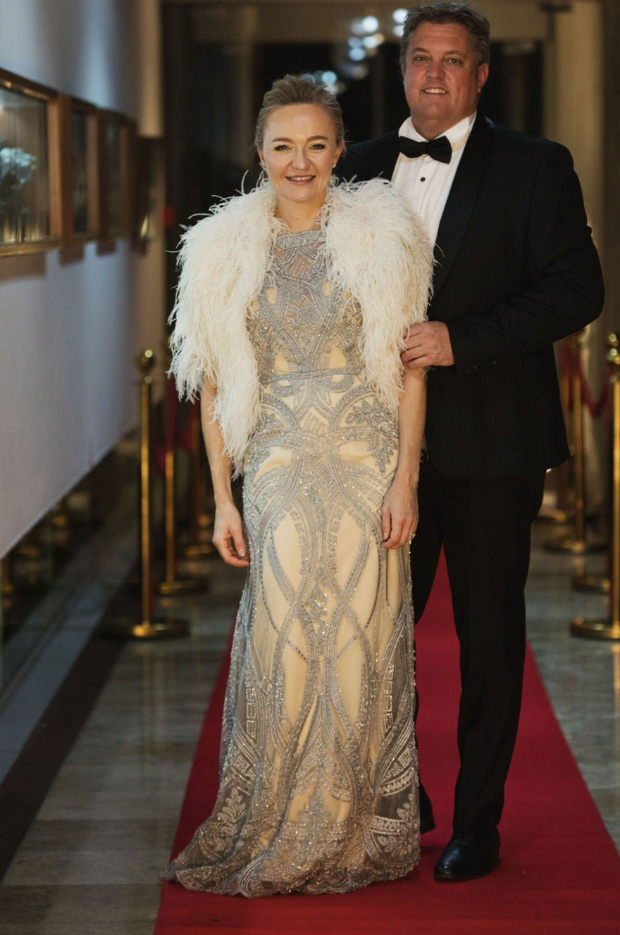 Silver Fully Beaded Dress