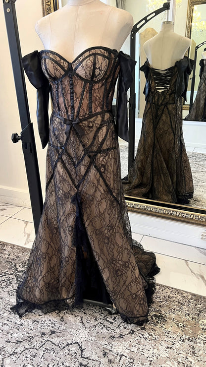 Black Lace Corset Dress