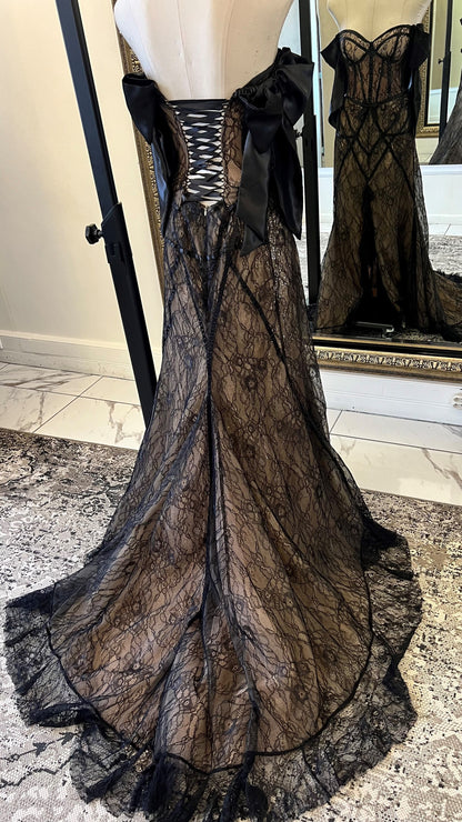 Black Lace Corset Dress