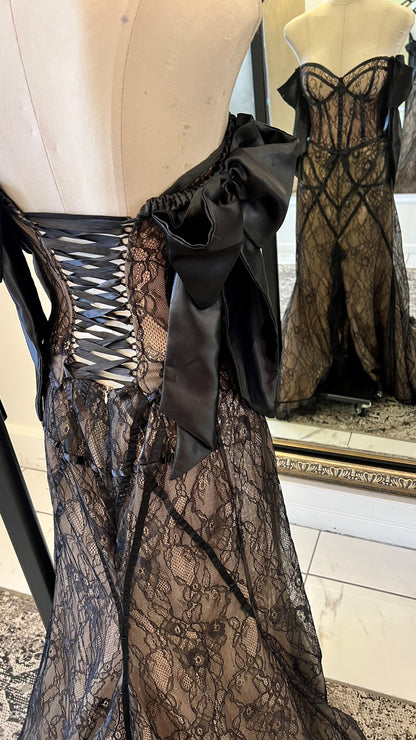 Black Lace Corset Dress