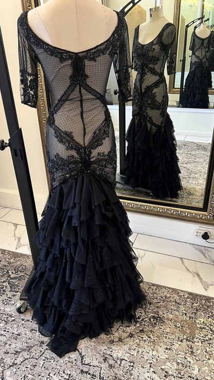 Black Lace Fitted Dress