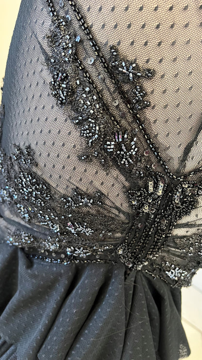 Black Lace Fitted Dress