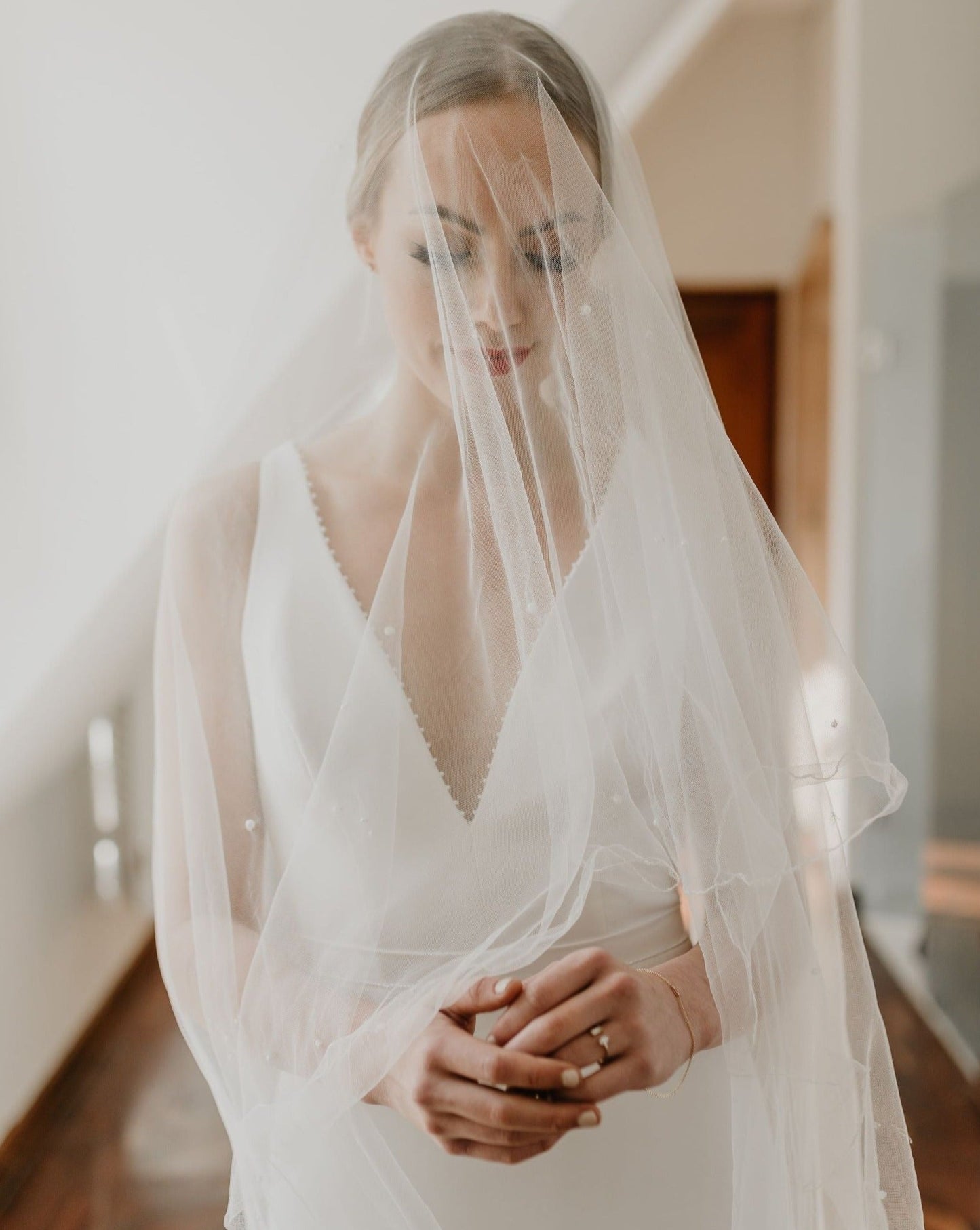 Veil - Long Plain Double: White or Off-White