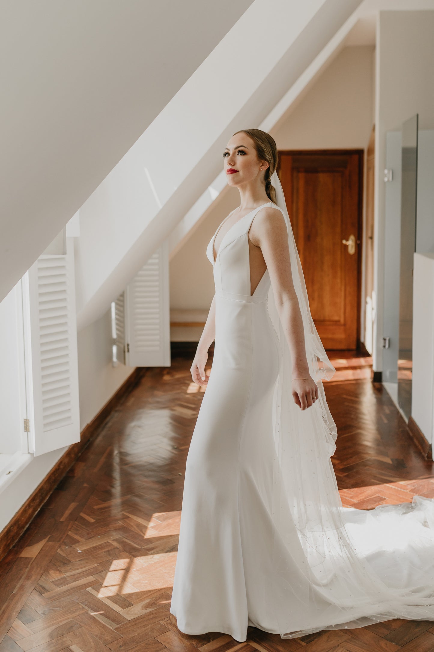 Veil - Long Plain Double: White or Off-White